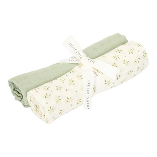 Langes Swaddles mousseline 70 x 70 Blueberry Leaves & Sage