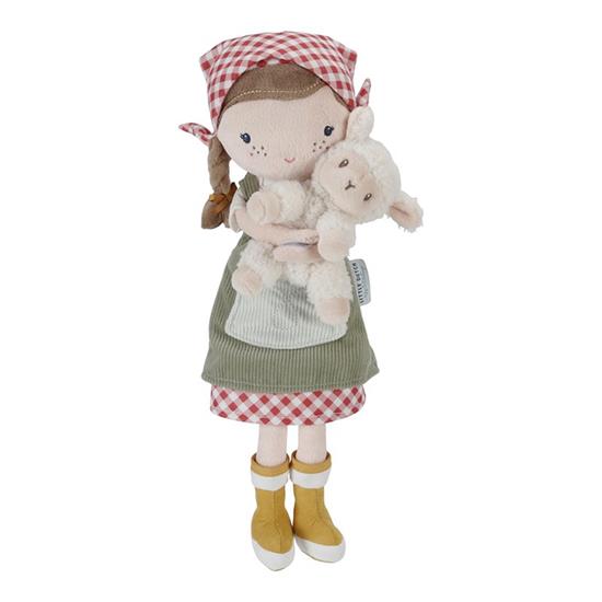 Afbeelding van Knuffelpop Boerin Rosa met schaap 35cm